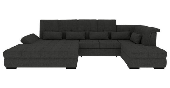 WOHNLANDSCHAFT Graphitfarben Struktur  - Schwarz/Graphitfarben, KONVENTIONELL, Kunststoff/Textil (191/363/212cm) - Carryhome