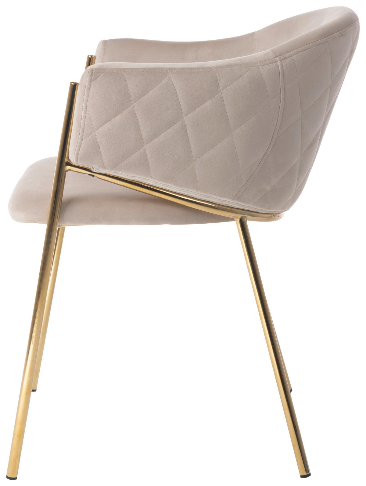 SCAUN CU BRAțE in auriu, bej  - bej/auriu, Design, metal/textil (60/78/53,5cm) - Ambia Home