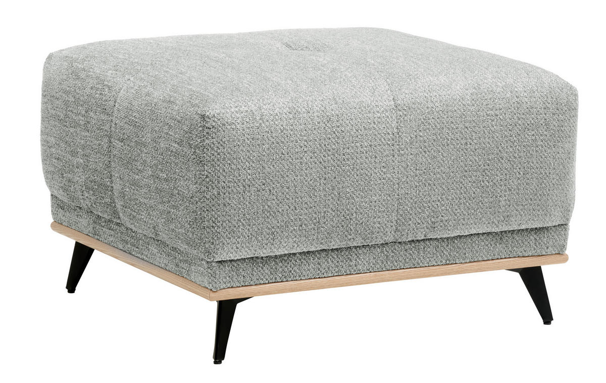 HOCKER in Textil Grau  - Schwarz/Grau, Modern, Holz/Textil (73/47/73cm) - home24