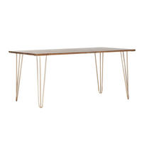 ESSTISCH Mangoholz massiv rechteckig Goldfarben, Braun  - Goldfarben/Braun, LIFESTYLE, Holz/Metall (160/90/76cm) - Landscape