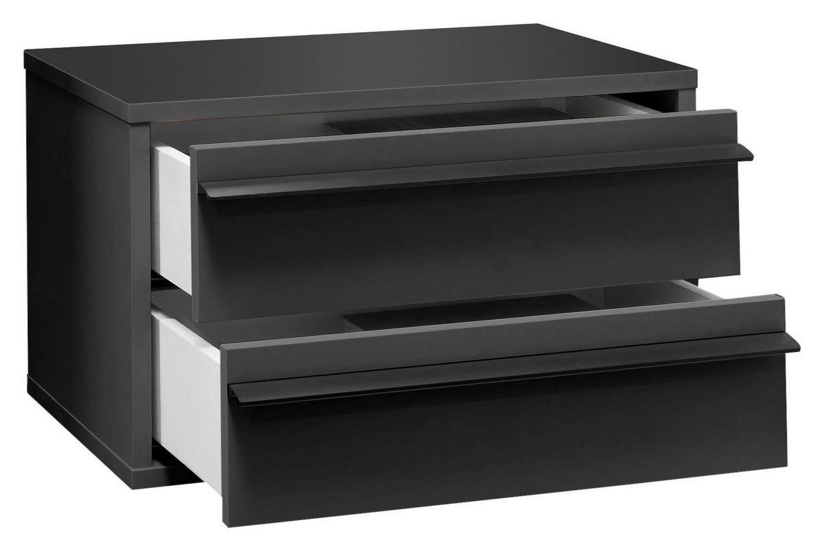 NACHTSCHRANK 50/31/34 cm  - Schwarz/Graphitfarben, KONVENTIONELL, Holzwerkstoff/Metall (50/31/34cm) - Chameo