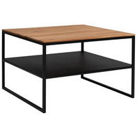 COUCHTISCH in Metall 65/65/41 cm  - Eichefarben/Schwarz, Design, Holz/Metall (65/65/41cm) - Johann Jakob