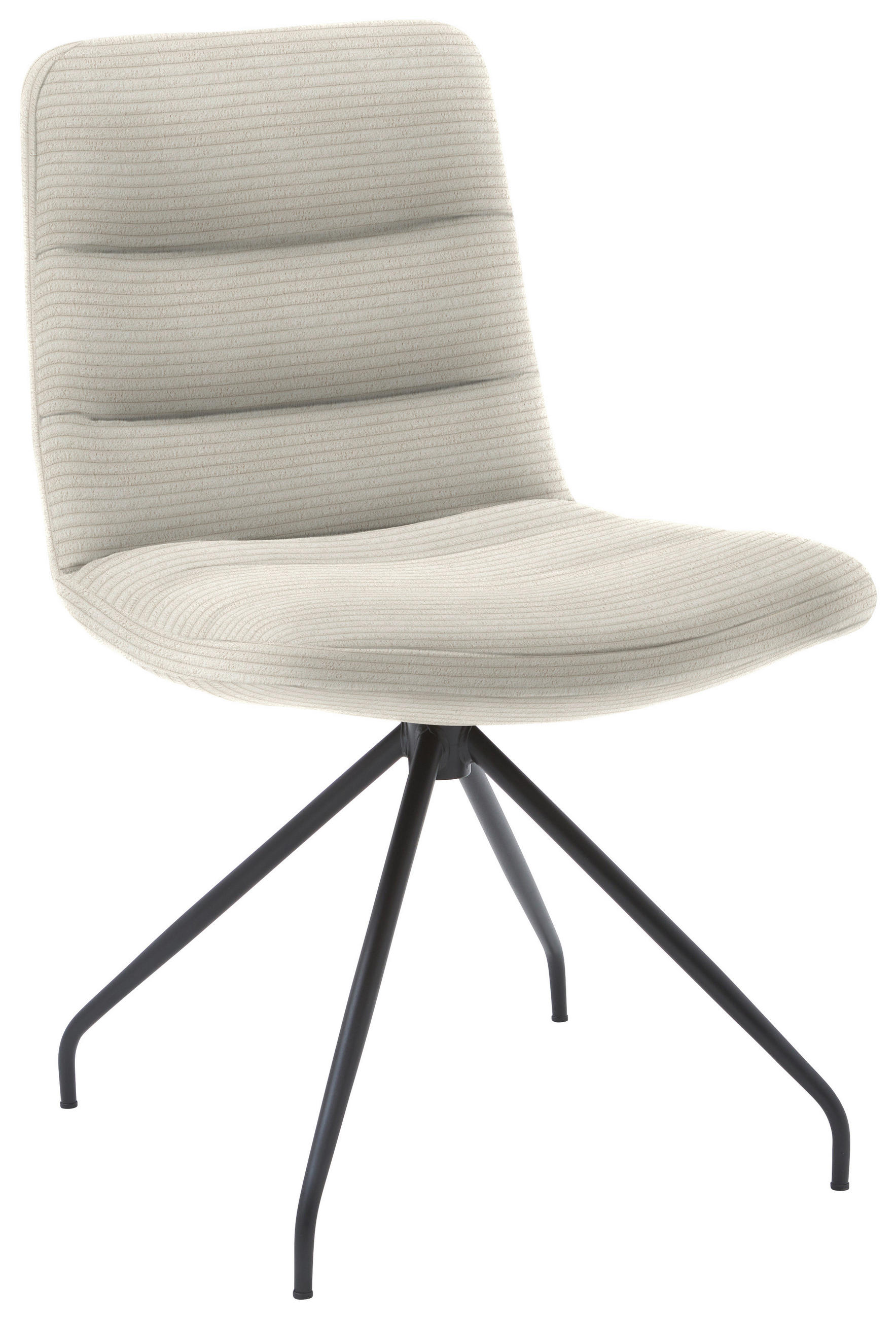 STUHL  in Cord Textil  - Schwarz/Naturfarben, Design, Textil/Metall (52/88/66cm) - Dieter Knoll