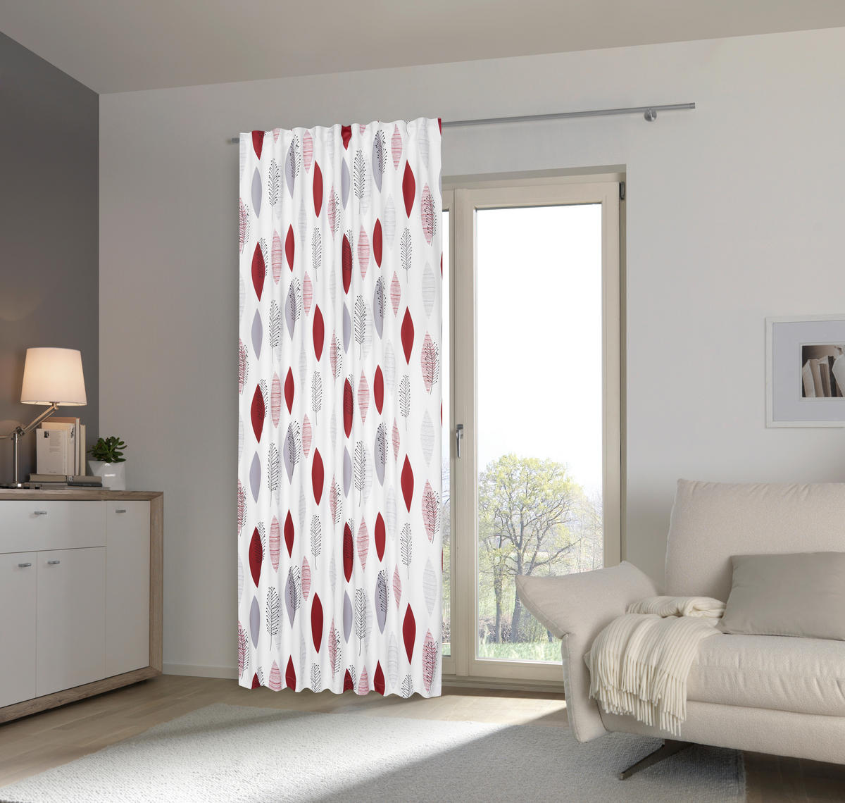 SÖTÉTÍTŐFÜGGÖNY blackout (fényzáró)  - piros, Konventionell, textil (135/245cm) - Esposa