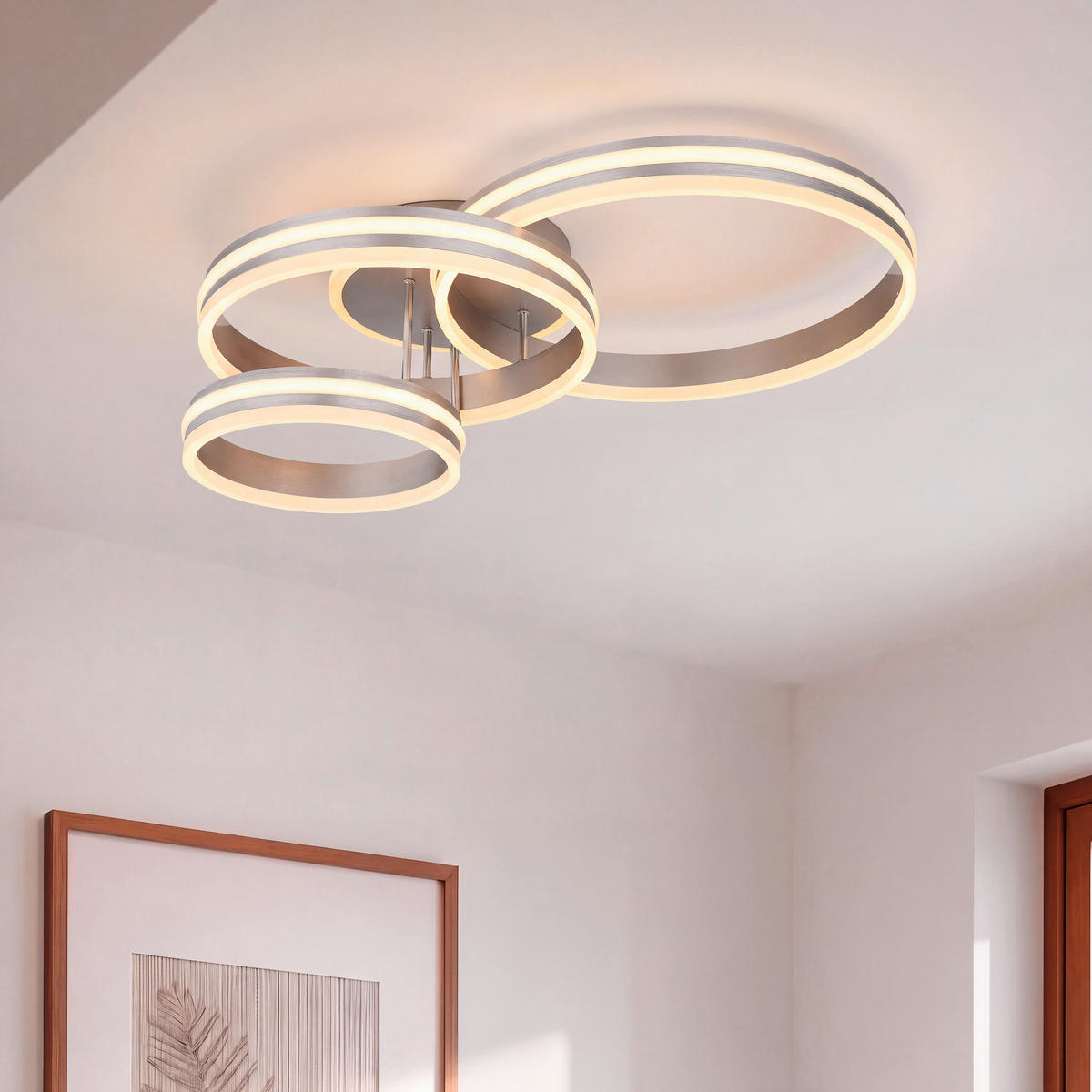 Plafonieră Cu Led 72 W    80/60/20 cm  - opal/gri, Design, plastic/metal (80/60/20cm) - Novel