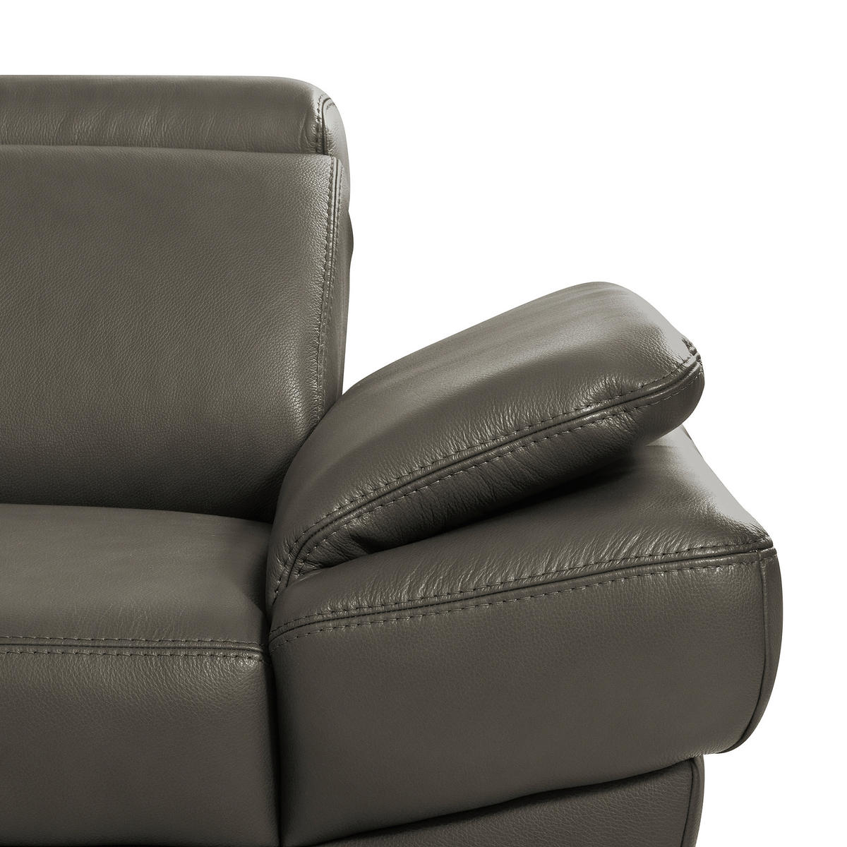 ECKSOFA  in Lederlook Echtleder Schlammfarben  - Schlammfarben/Schwarz, Design, Leder/Textil (211/264cm) - Livetastic