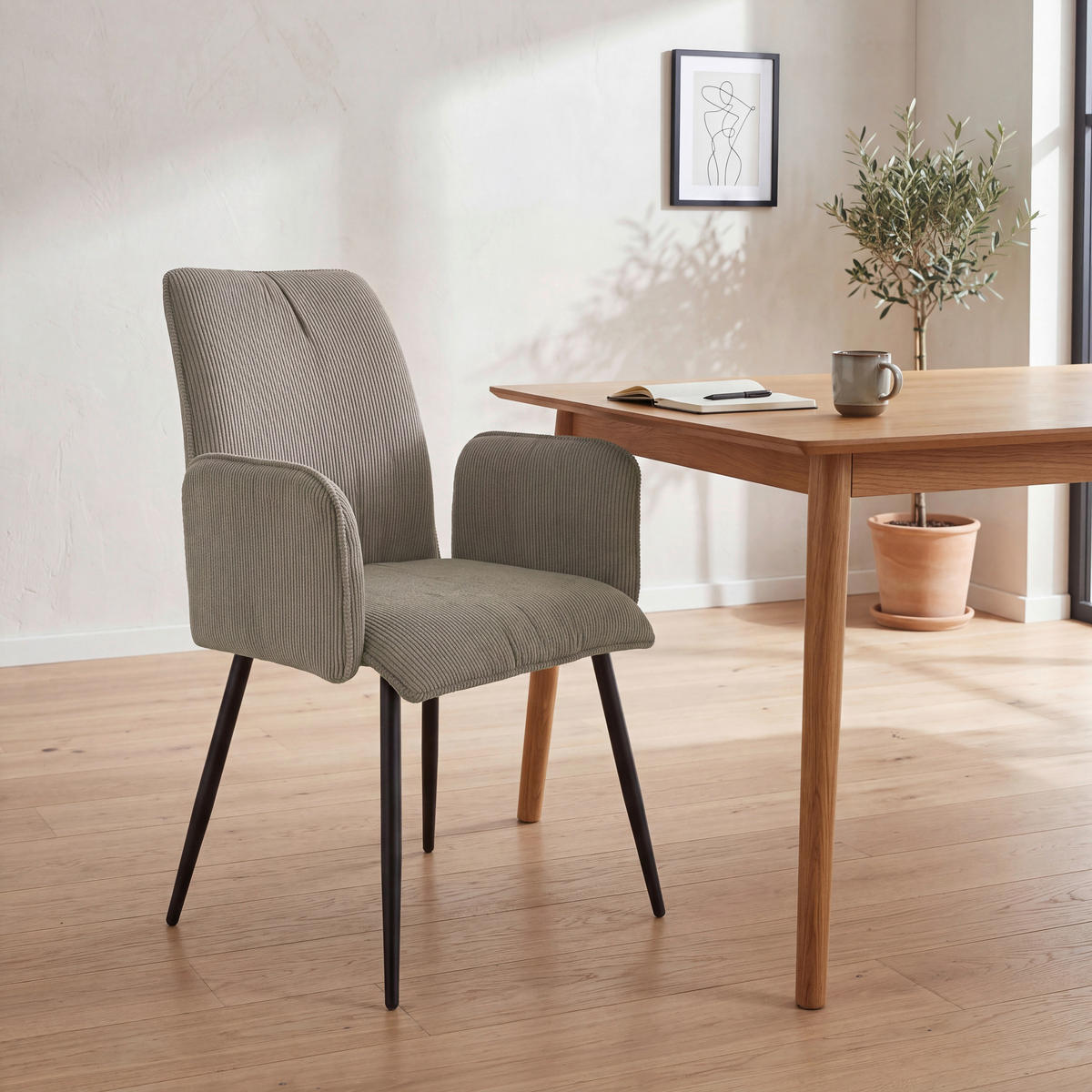 NASLANJAČ, kovina, tekstil rjava, črna  - črna/rjava, Design, kovina/tekstil (58/90/62cm) - Stylife