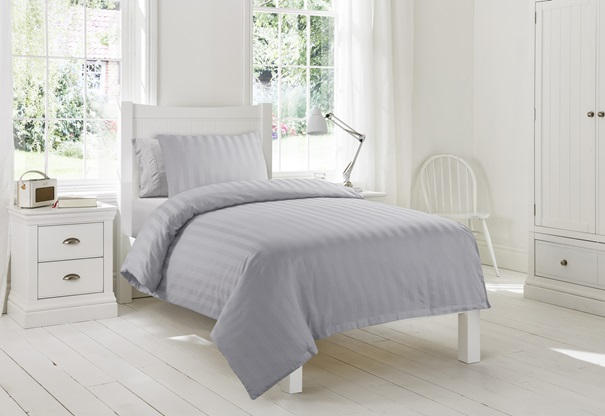 PÅSLAKANSET satin 150/210 cm - grå, Basics, textil (150/210cm)