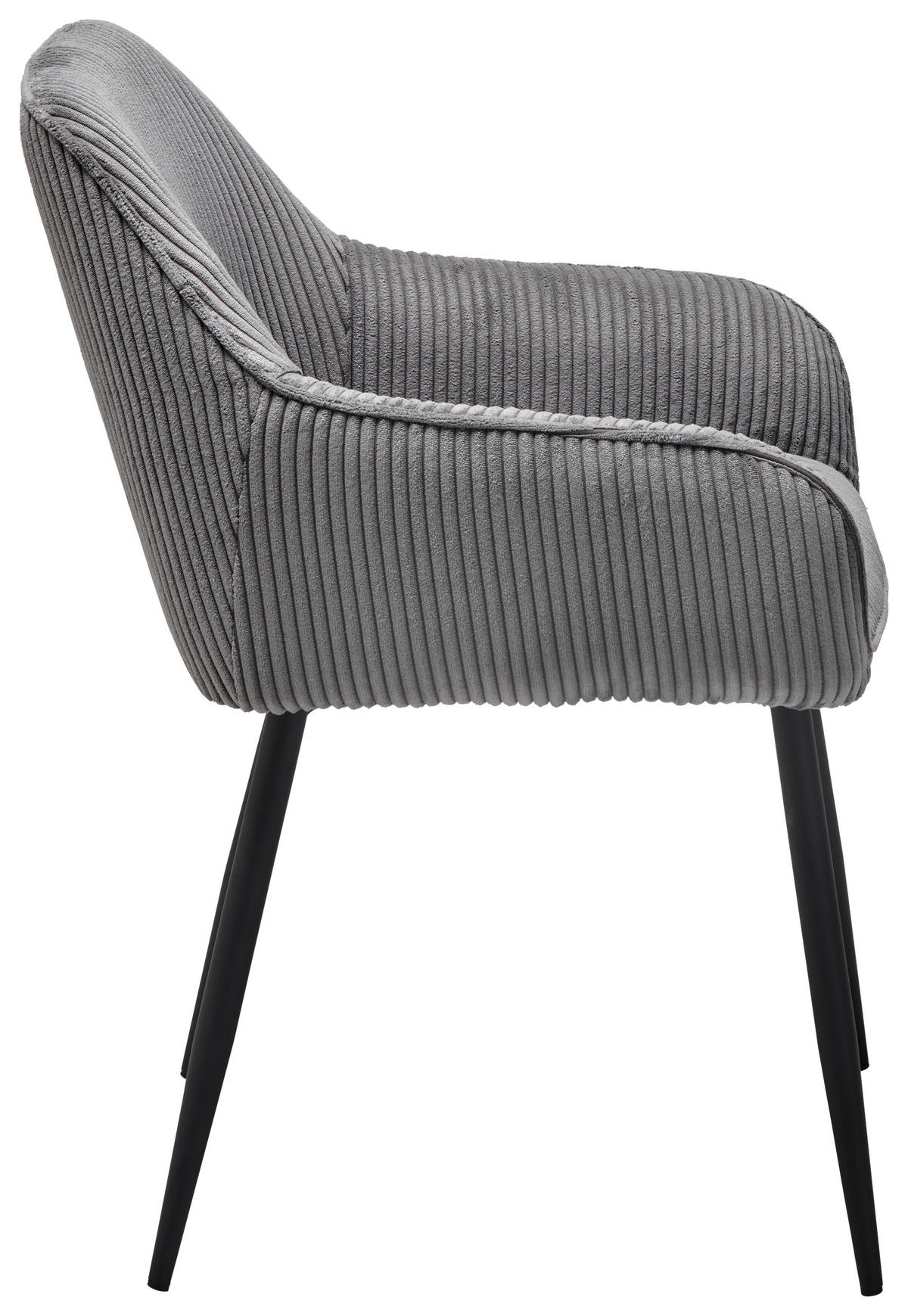 ŽIDLE S PODRUČKAMI, železo, manšestr, šedá, černá - šedá/černá, Lifestyle, kov/textil (56/83/62cm) - MID.YOU