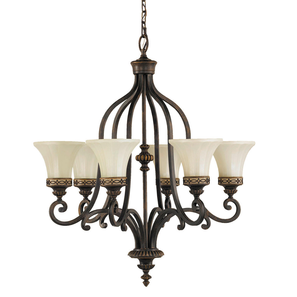 KRONLEUCHTER 71.1/89 cm    - Braun, Konventionell, Glas/Metall (71.1/89cm) - Elstead Lighting