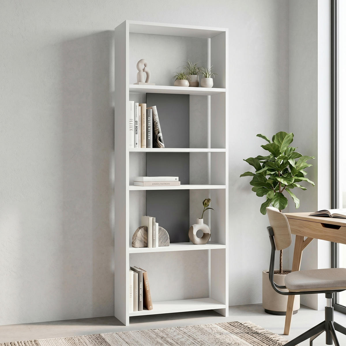 HYLLA i 56,9/160/25 cm antracit, vit  - vit/antracit, Design, trämaterial (56,9/160/25cm) - Livetastic