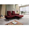ECKSOFA  in Flachgewebe Rot  234/155 cm  - Rot/Schwarz, Design, Textil/Metall (234/155cm) - Dieter Knoll
