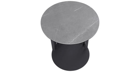 BEISTELLTISCH 45/45/50 cm Grau, Schwarz rund - Schwarz/Grau, Design, Glas/Keramik (45/45/50cm) - Novel