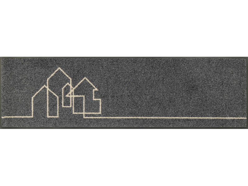 LÄUFER 35/120 cm Linestreet Grau  - Grau, Basics, Kunststoff/Textil (35/120cm) - wash+dry