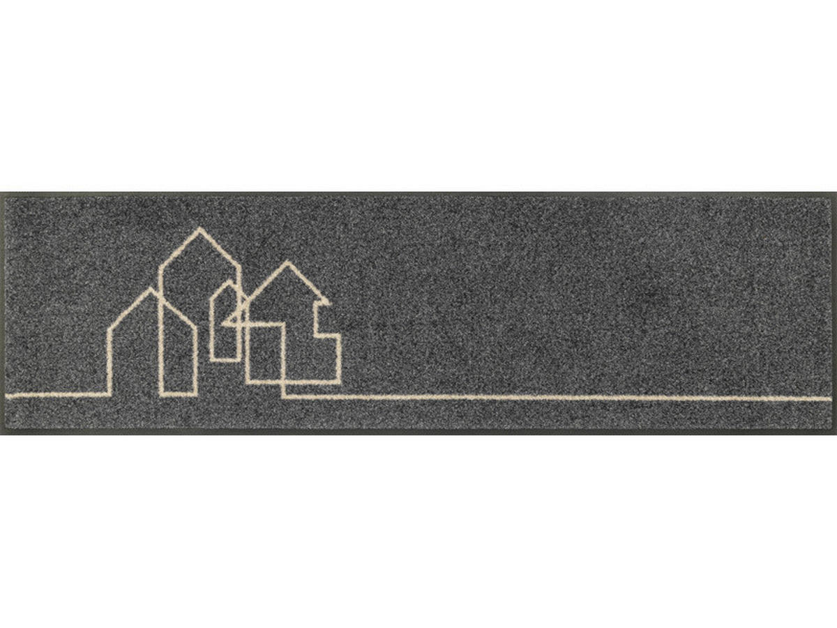 LÄUFER 35/120 cm Linestreet Grau  - Grau, Basics, Kunststoff/Textil (35/120cm) - wash+dry