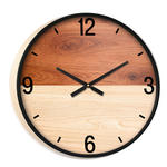 WANDUHR   - Beige/Schwarz, Trend, Glas/Holz (60/5,8cm) - Ambia Home