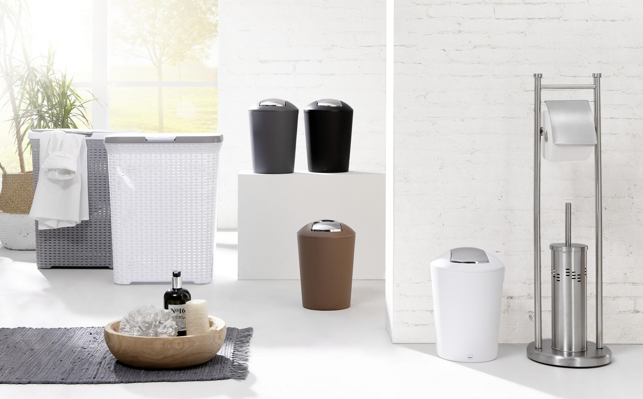 WC-BÜRSTENGARNITUR - Basics, Kunststoff/Metall (22/77.5cm) - Kela