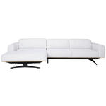 ECKSOFA Hellgrau Struktur  - Eichefarben/Hellgrau, Design, Holz/Textil (163/305cm) - Novel