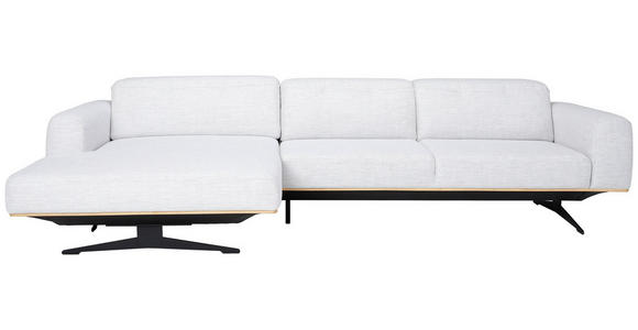ECKSOFA in Struktur Hellgrau 163/305 cm - Eichefarben/Hellgrau, Design, Holz/Textil (163/305cm) - Novel
