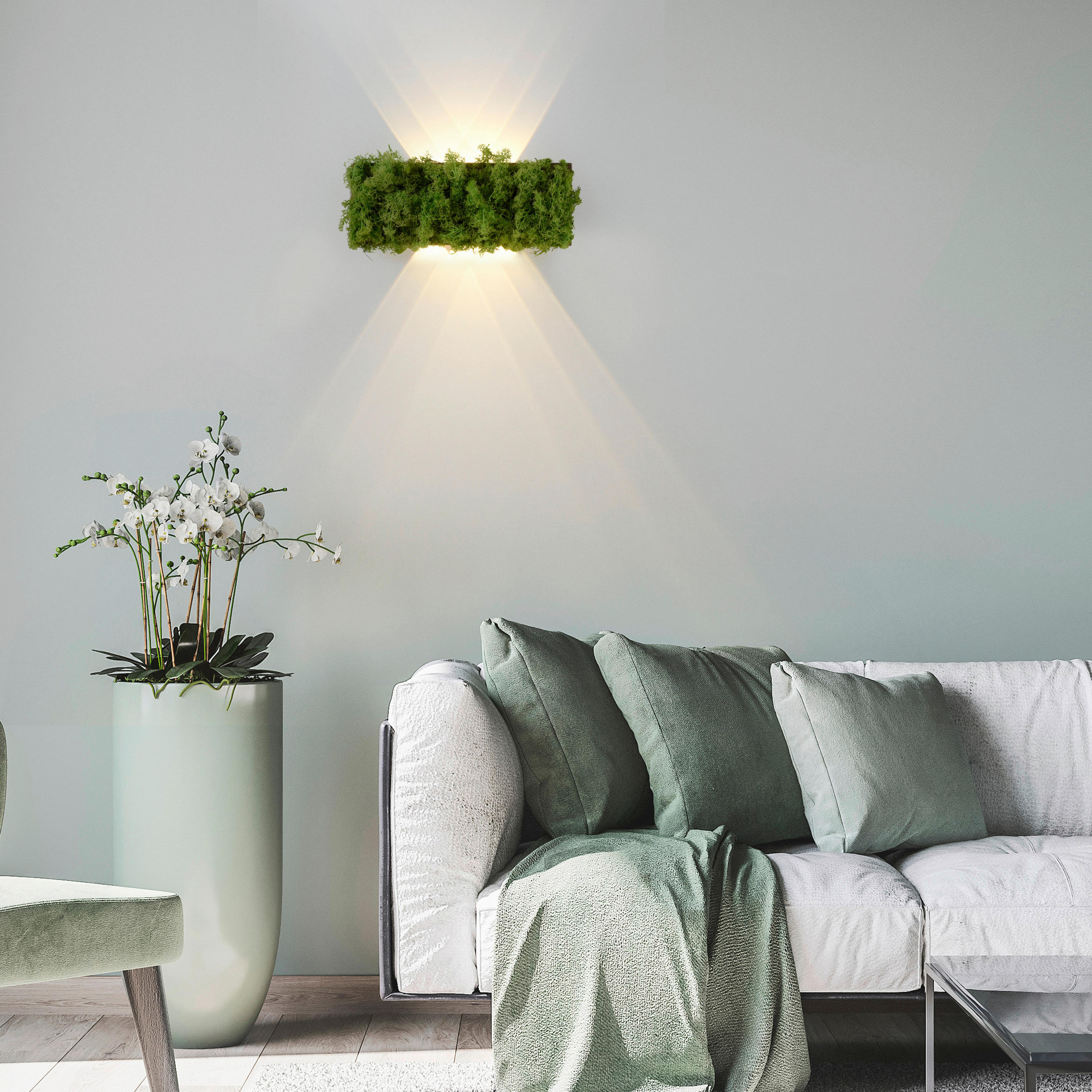 WANDLEUCHTE Green Carlo 32/6/12 cm   - Natur, Naturmaterialien (32/6/12cm)