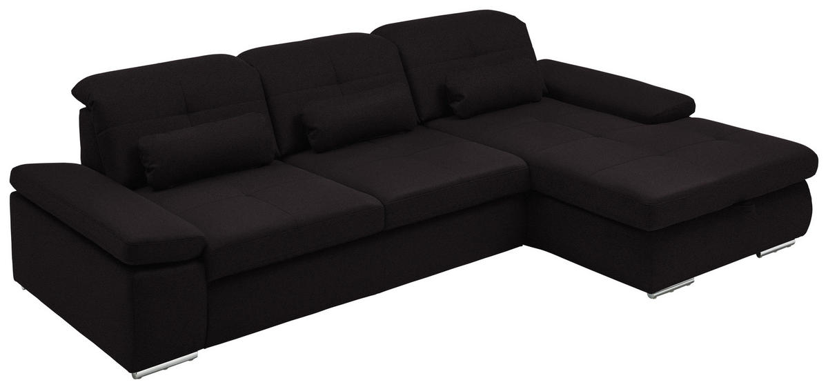 ECKSOFA  in Flachgewebe Anthrazit  309/195 cm  - Chromfarben/Anthrazit, Design, Textil (309/195cm) - Beldomo Style