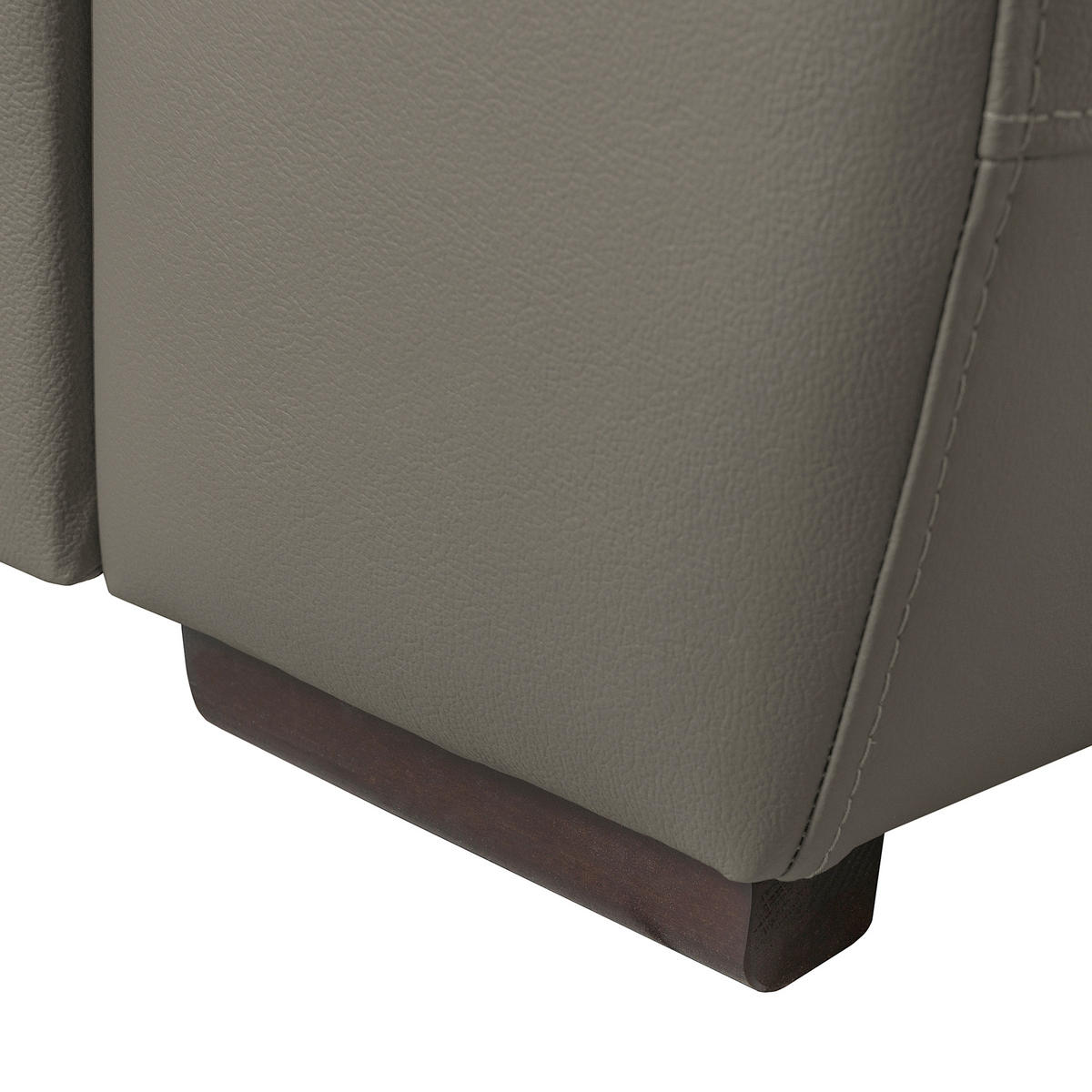 ECKSOFA  in Echtleder Schlammfarben  - Schlammfarben/Schwarz, Design, Leder/Holz (265/265cm) - Livetastic