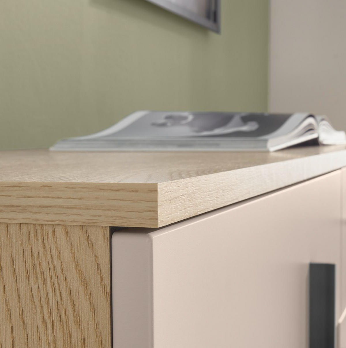 SIDEBOARD  200/86/42 cm 4 Schublade(n)  - Kaschmir/Eichefarben, Design, Glas/Holzwerkstoff (200/86/42cm) - Livetastic