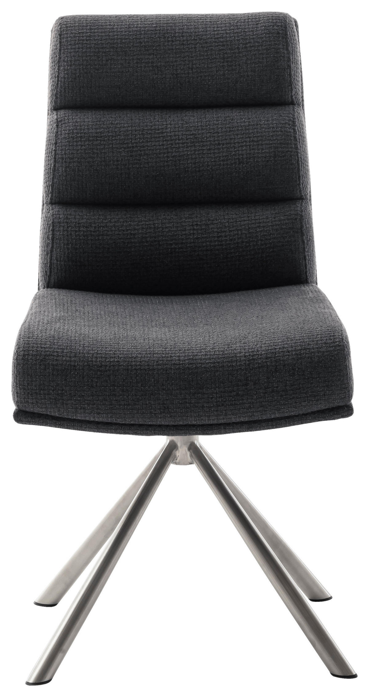 STUHL Webstoff Anthrazit, Edelstahlfarben  - Edelstahlfarben/Anthrazit, Design, Textil/Metall (47/90/64cm) - Dieter Knoll