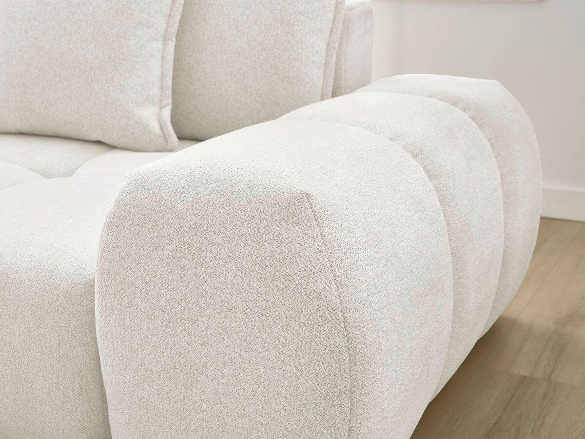 ECKSCHLAFSOFA EVEREST  mit Rücken echt, Armteil links, Armteil rechts Flachgewebe Weiß  - Schwarz/Weiß, MODERN, Kunststoff/Textil (180/318cm) - Livetastic