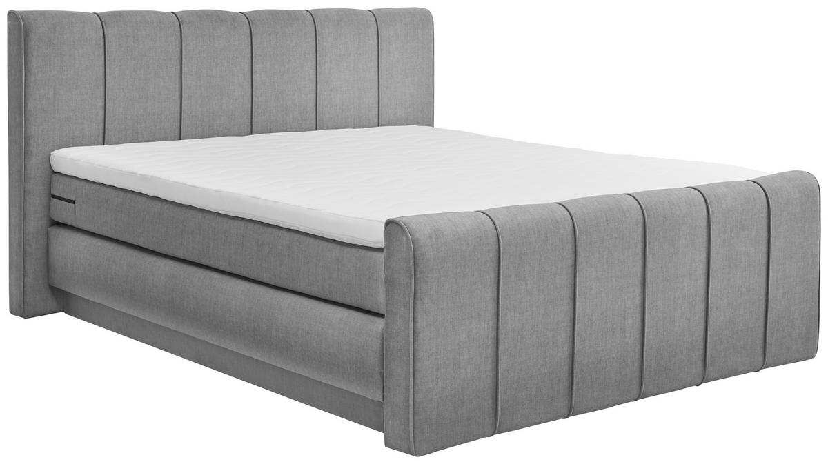 BOXSPRINGBETT 180/200 cm  in Grau  - Schwarz/Grau, KONVENTIONELL, Kunststoff/Textil (180/200cm) - SetOne by Musterring