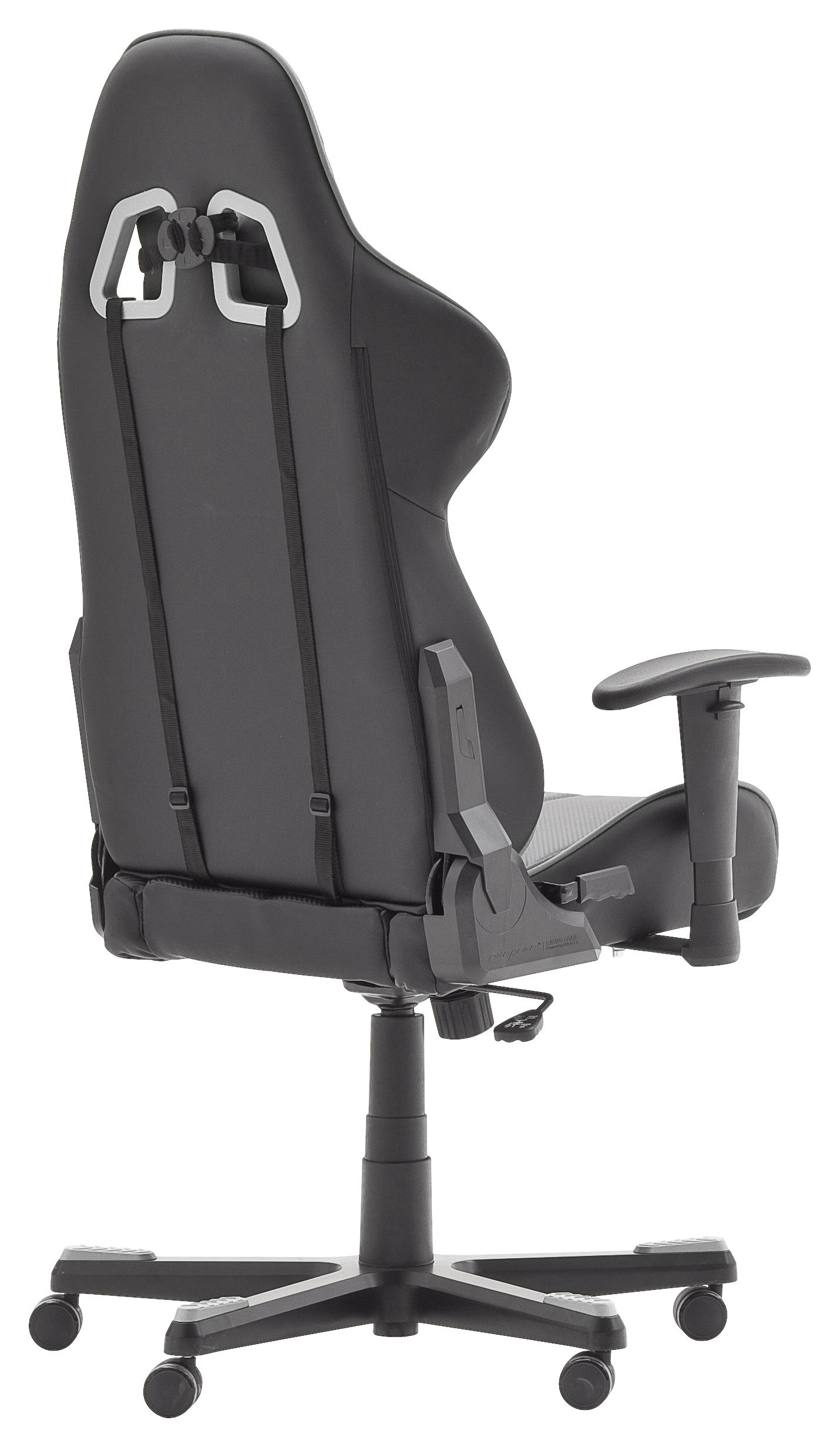 GAMINGSTUHL in Lederlook Grau, Schwarz - Schwarz/Grau, MODERN, Kunststoff/Metall (74/123-132/52cm) - Dxracer
