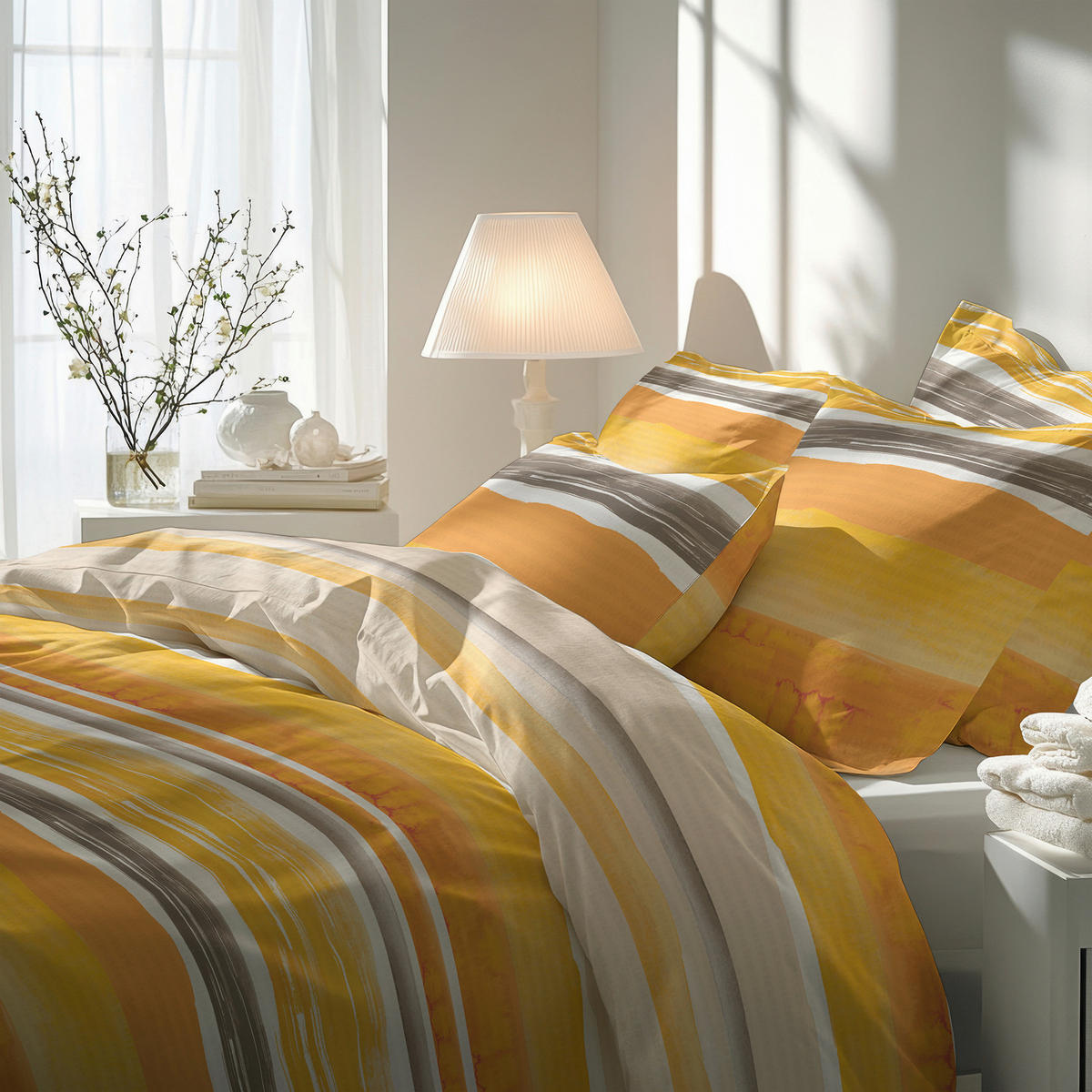 BETTWÄSCHE Seersucker 140/220 cm  - Orange, Basics, Textil (140/220cm) - Florella