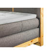 BOXSPRINGBETT 160/200 cm  in Zirbelkieferfarben, Hellgrau  - Zirbelkieferfarben/Hellgrau, Natur, Holz/Textil (160/200cm) - Linea Natura
