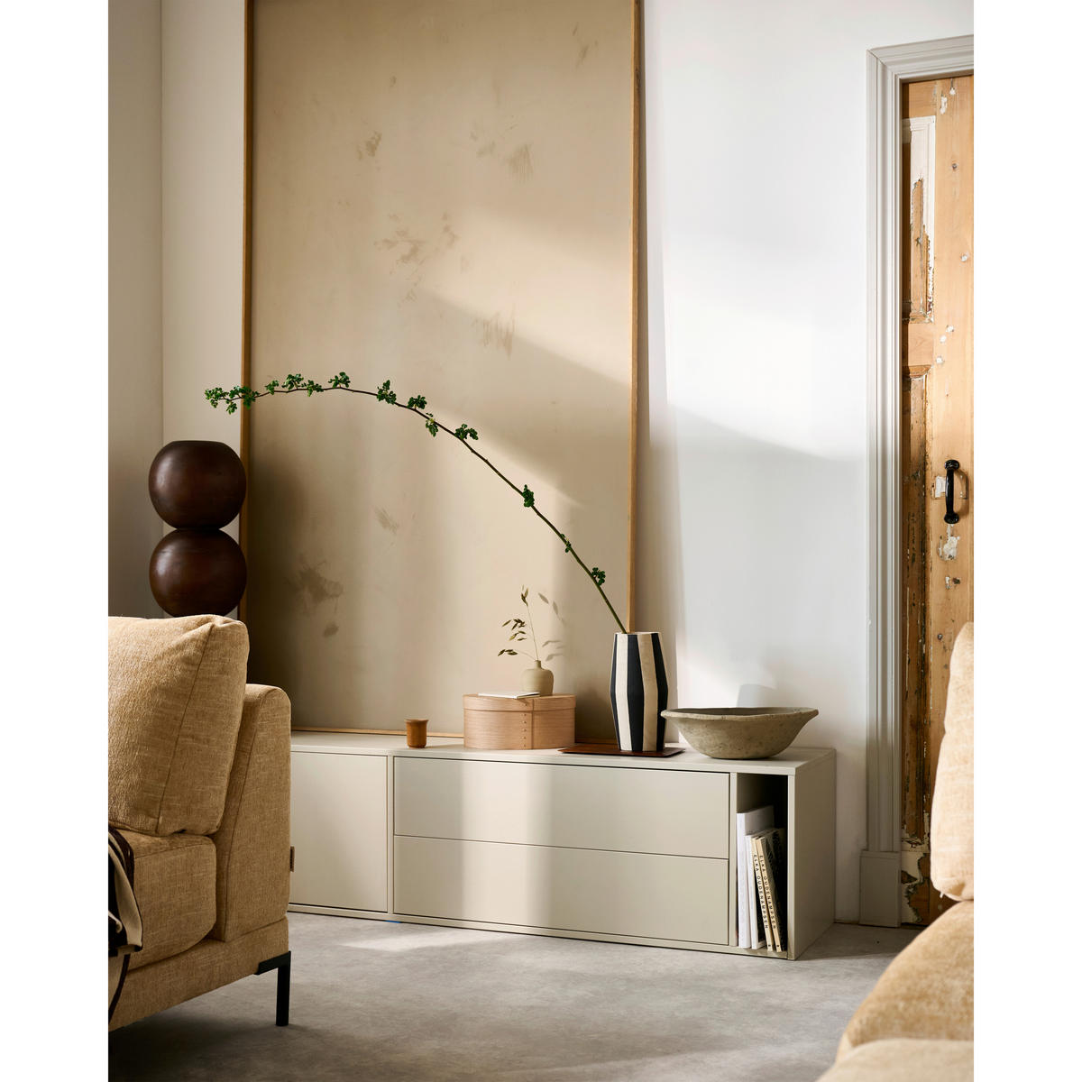 LOWBOARD Settle down 200/45/44 cm 2 Schublade(n) stehend  - Grau, Design, Holz (200/45/44cm) - Livetastic