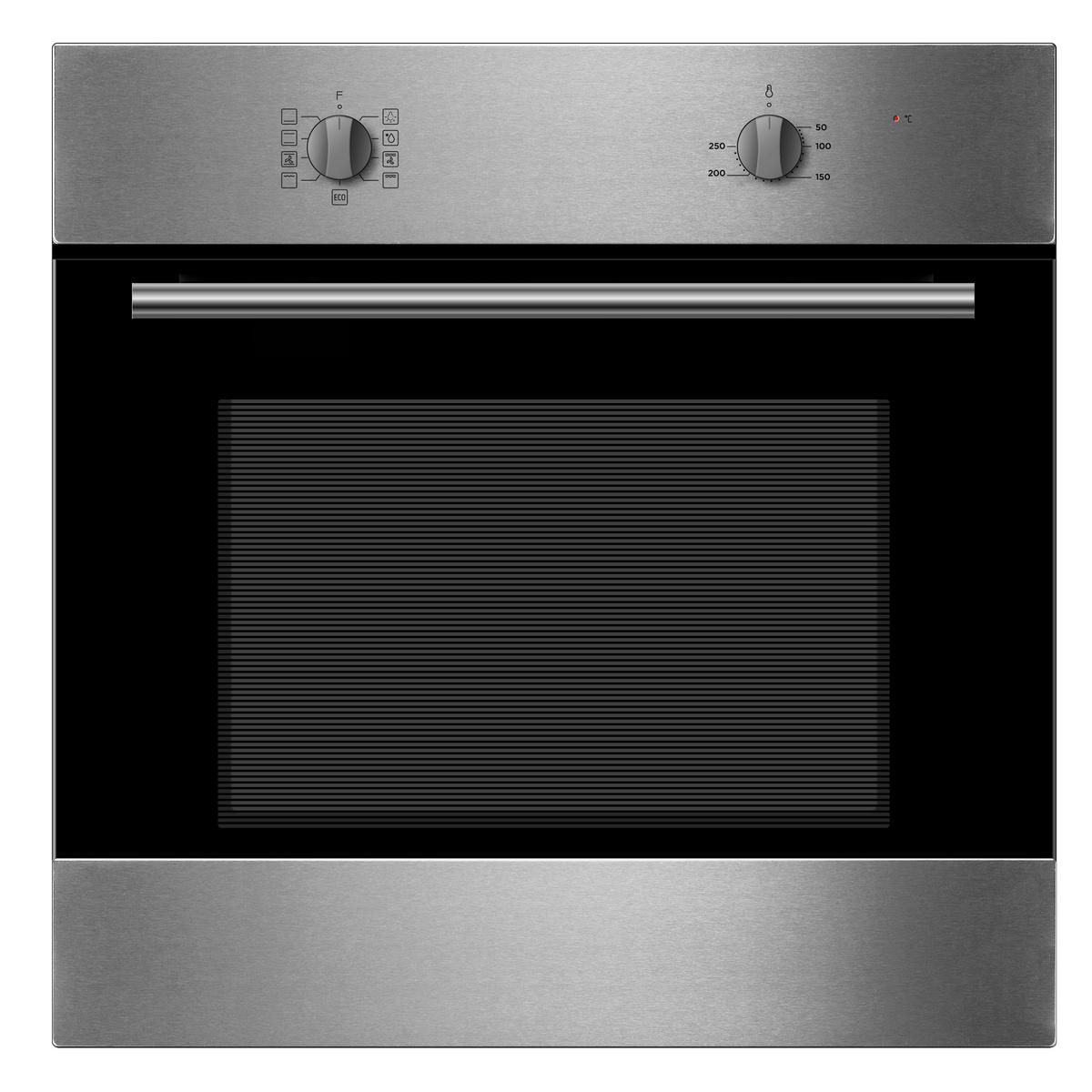 EINBAUBACKOFEN  - Schwarz, Basics, Metall (59.5/59.5/56.5cm) - PKM