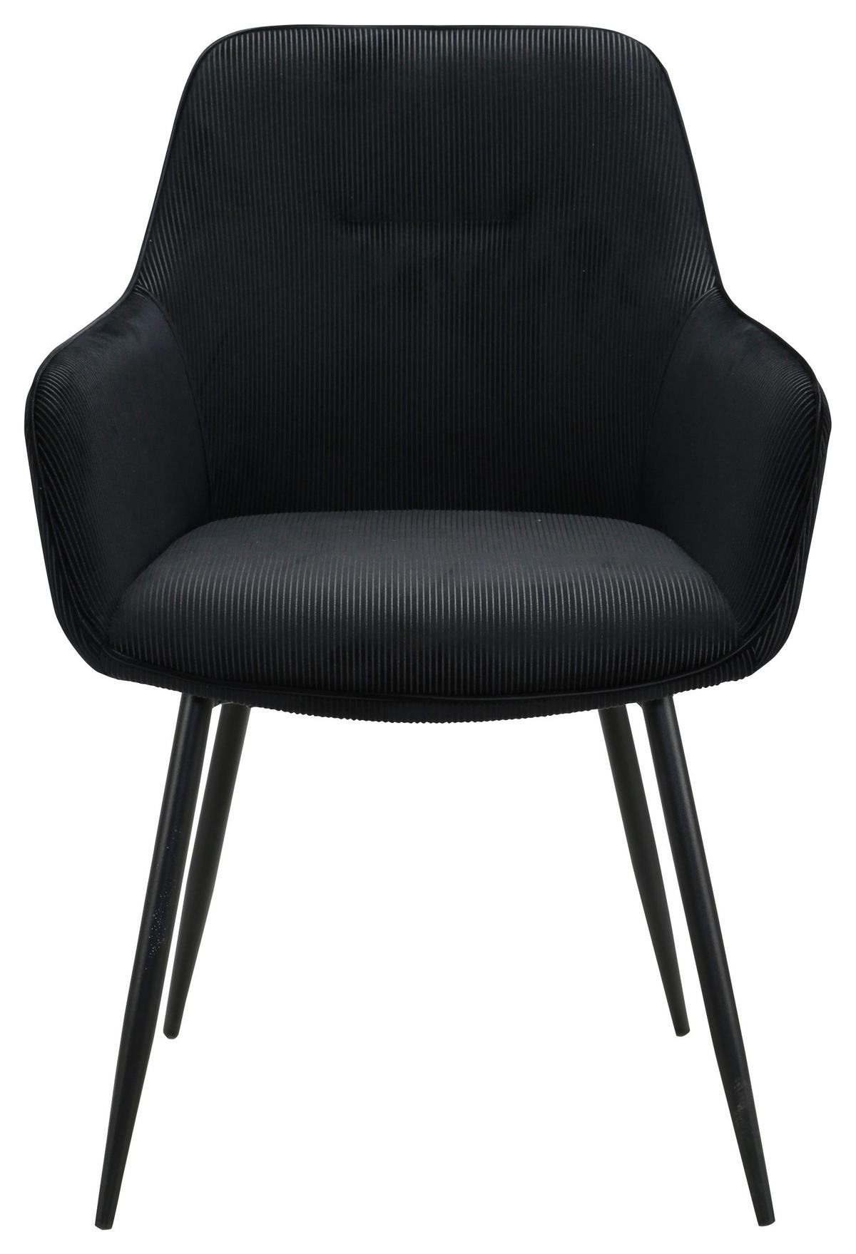 ARMLEHNSTUHL-SET 2 Stück  in Eisen Cord  - Schwarz, Design, Textil/Metall (57/85/60cm) - Novel