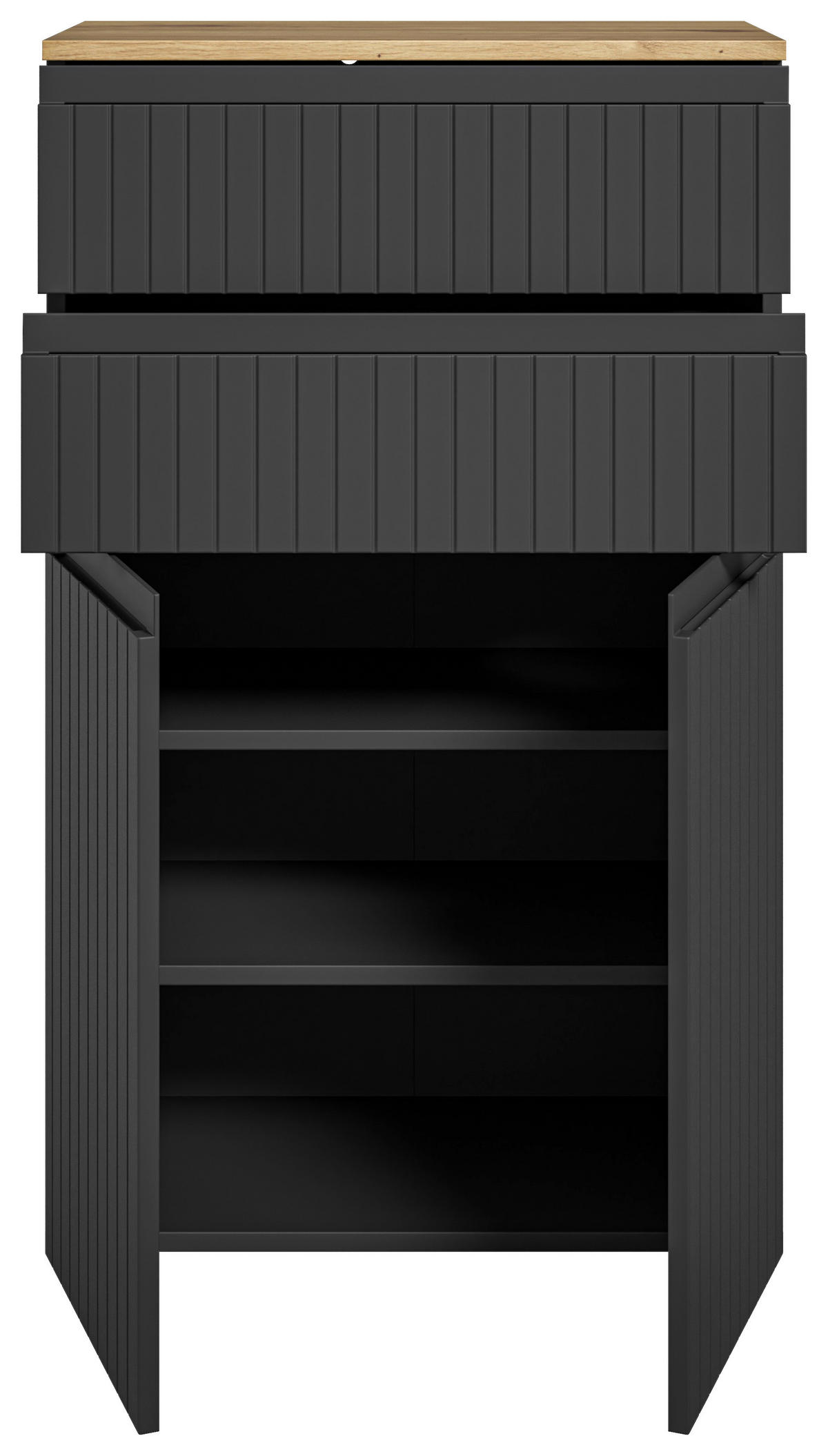 MIDISCHRANK 60/100/31 cm  - Eichefarben/Schwarz, MODERN, Holzwerkstoff/Kunststoff (60/100/31cm) - MID.YOU