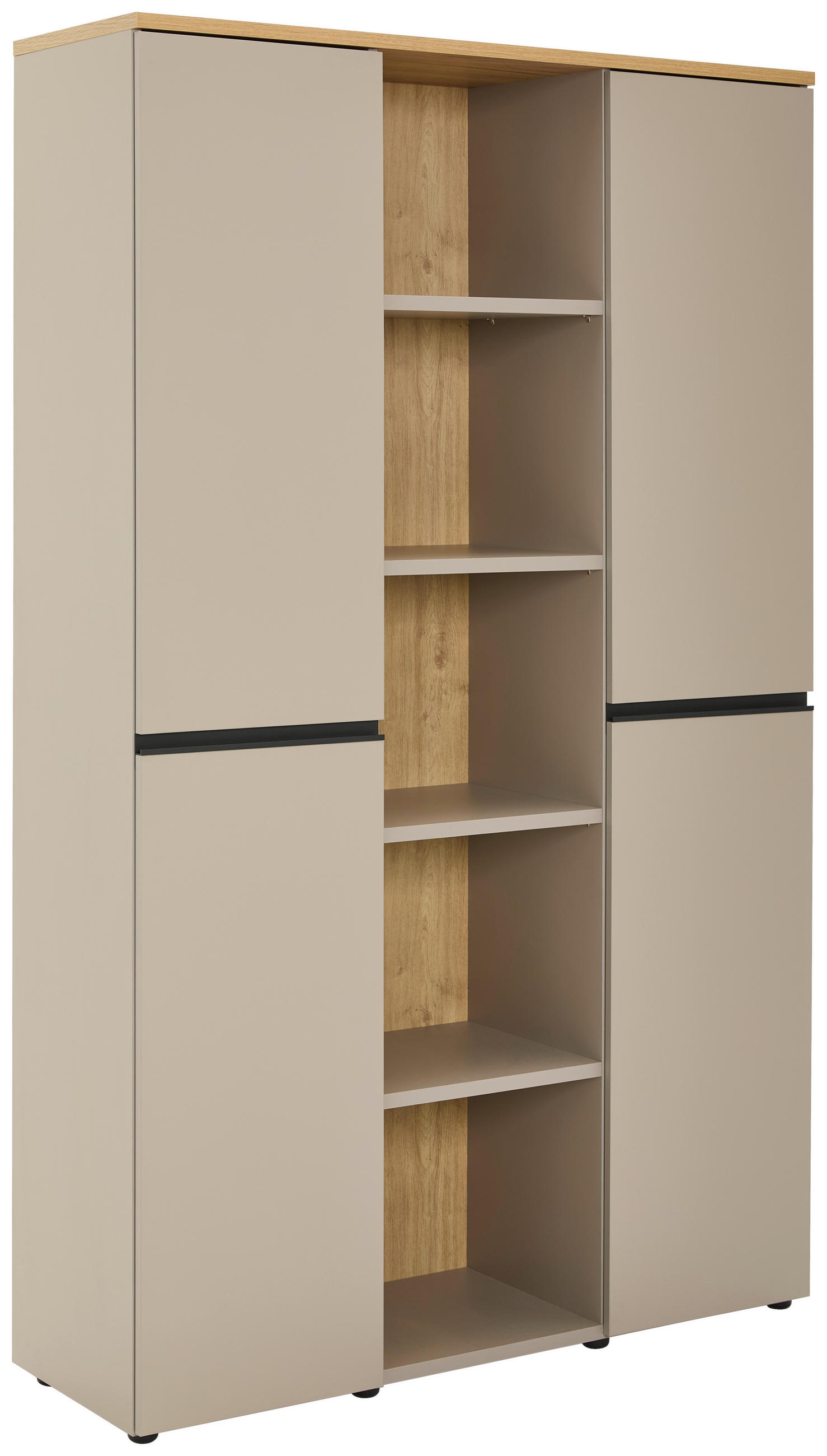 AKTENSCHRANK Grau, Eichefarben  - Eichefarben/Grau, MODERN, Holzwerkstoff (120/197/40cm) - Novel