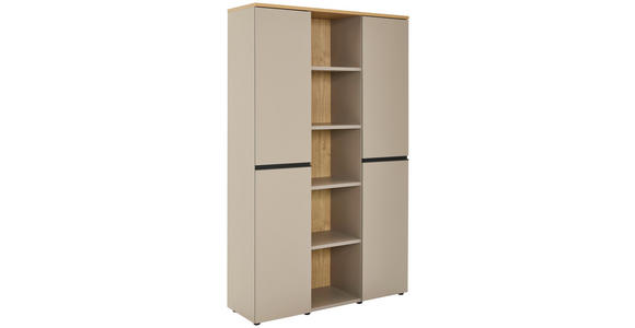 AKTENSCHRANK 120/197/40 cm - Eichefarben/Grau, MODERN, Holzwerkstoff (120/197/40cm) - Novel