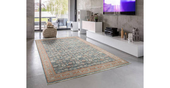 VINTAGE-TEPPICH PICARDIE - Blau/Terracotta, Design, Textil (160/230cm) - Novel