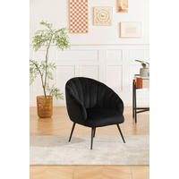 COCKTAILSESSEL Samt Schwarz    - Blau/Schwarz, MODERN, Textil/Metall (67/80/78cm) - Livetastic