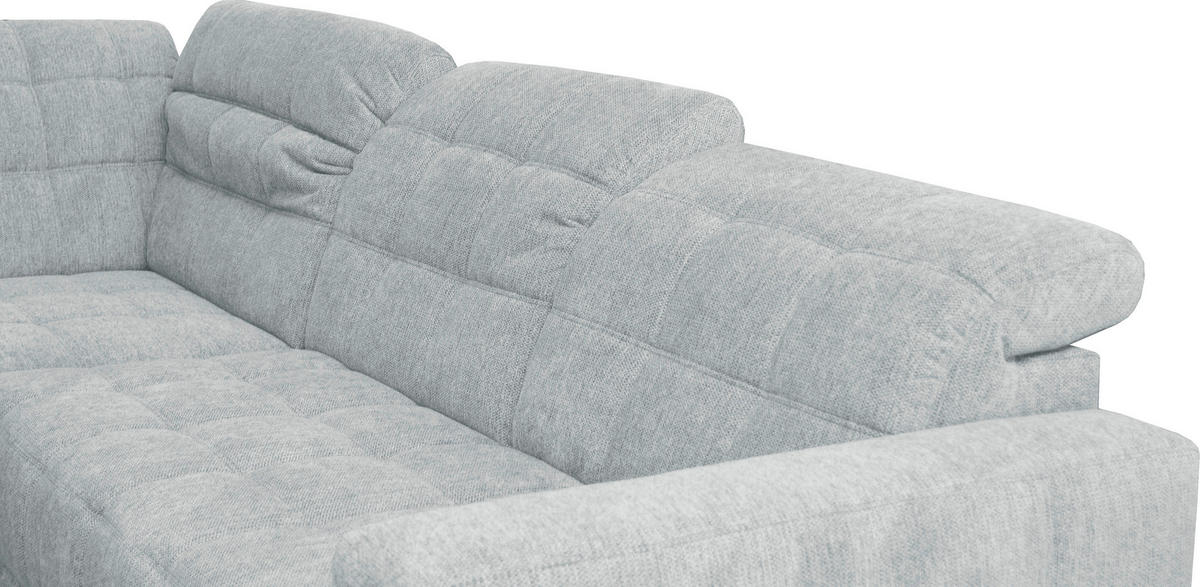ECKSOFA in Webstoff Hellgrau  - Hellgrau/Schwarz, Design, Holz/Textil (302/216cm) - Xora