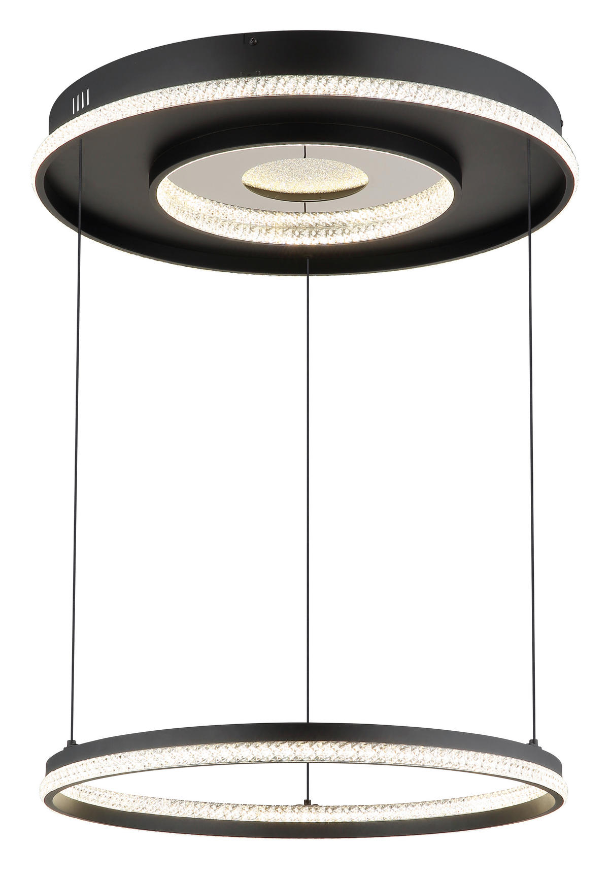 LED-HÄNGLAMPA MARSH 60/12-120 cm  - klar/svart, Design, metall/plast (60/12-120cm) - Globo