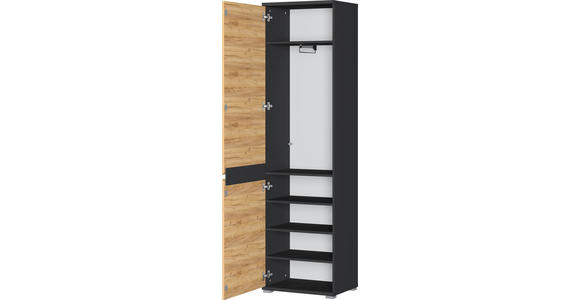 GARDEROBENSCHRANK 54/200/40 cm  - Eichefarben/Anthrazit, Design, Holzwerkstoff (54/200/40cm) - Xora