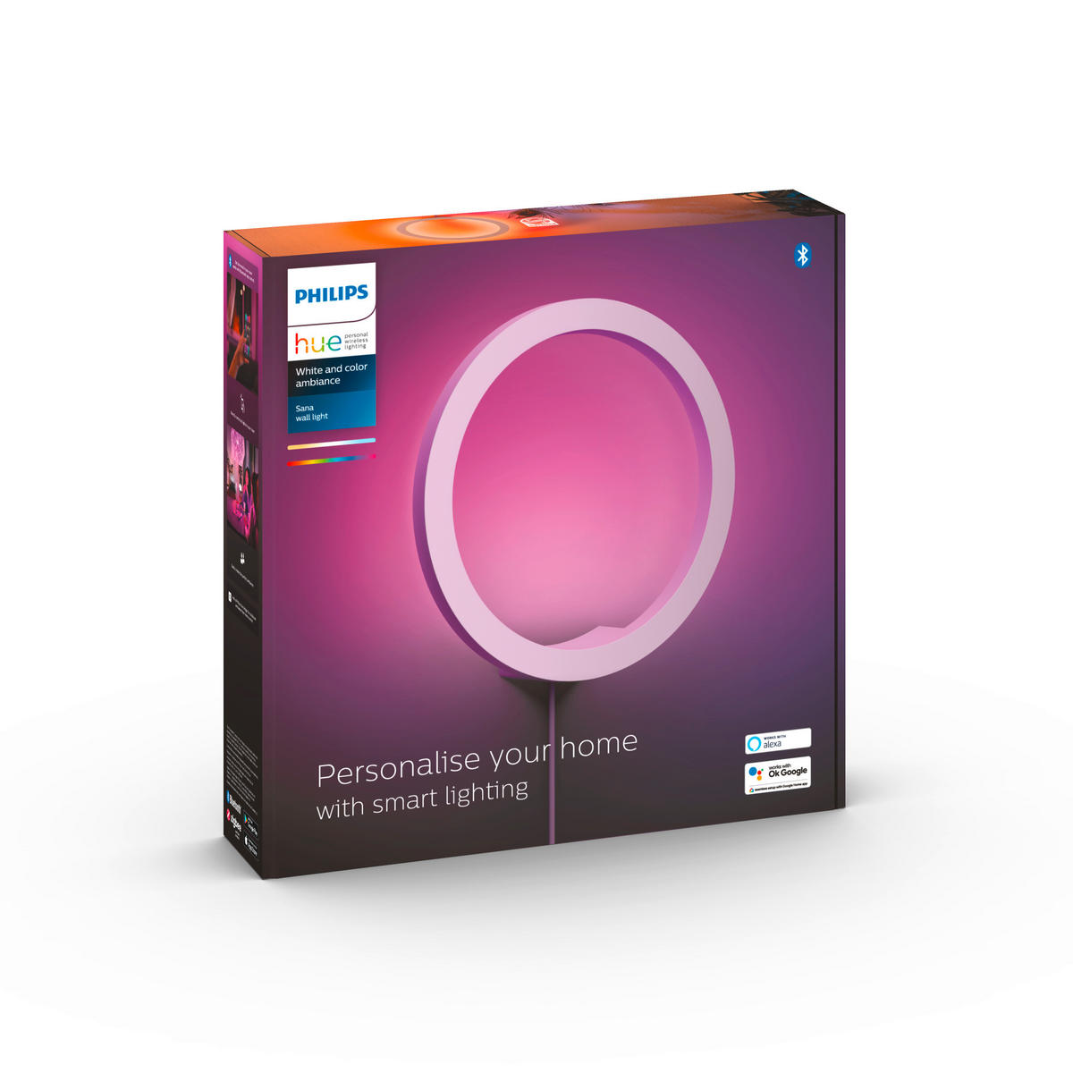 LED-WANDLEUCHTE Sana Wall 25,5/25,5/5,2 cm   - Weiß, Basics, Metall (25,5/25,5/5,2cm) - Philips HUE