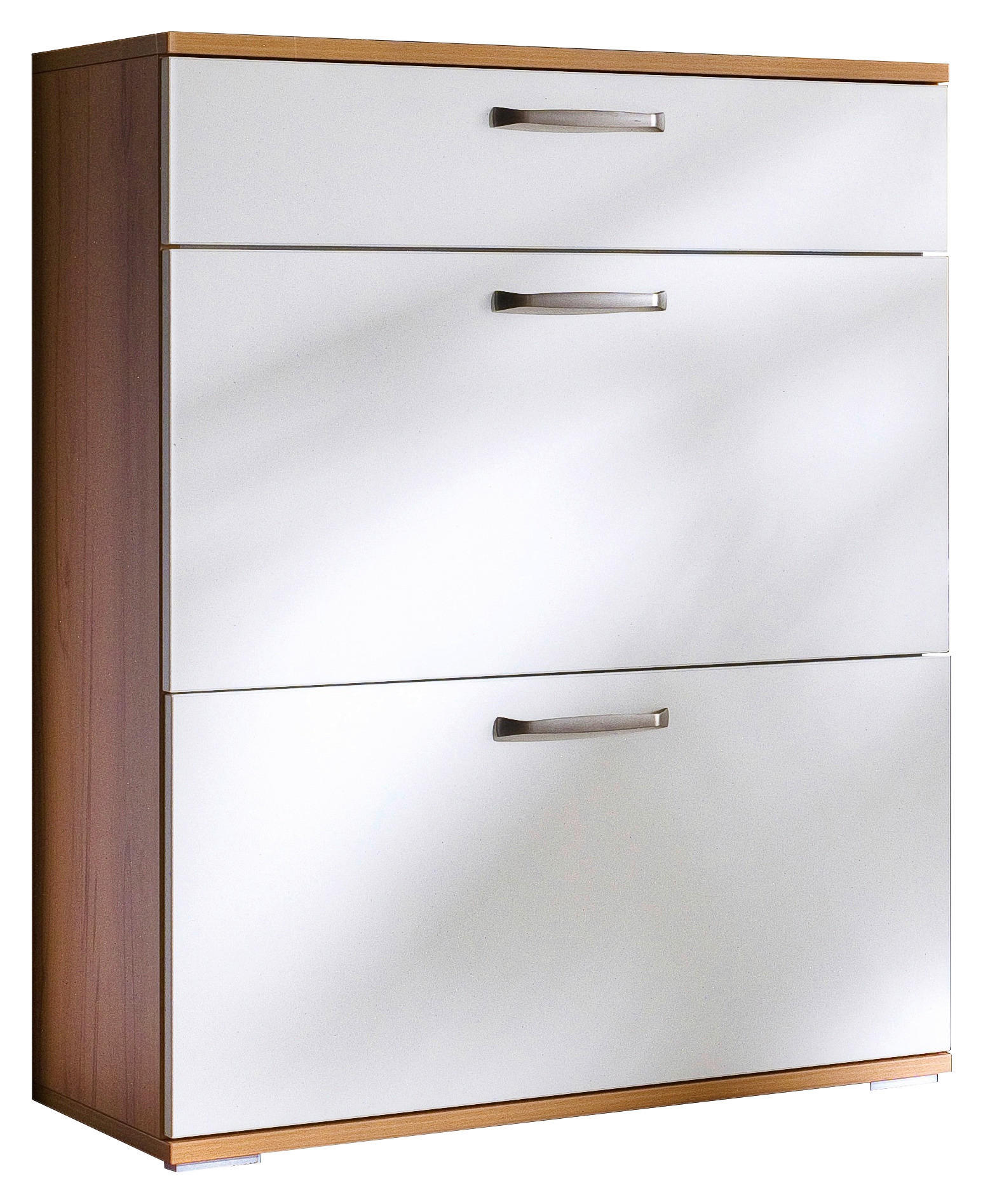 SCHUHSCHRANK 81/102/36 cm  - Silberfarben/Buchefarben, Design, Holzwerkstoff/Kunststoff (81/102/36cm) - Moderano