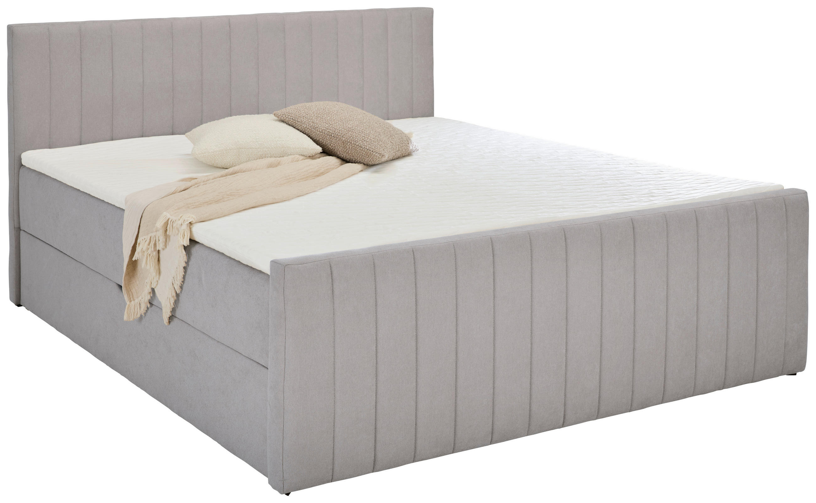 BOXBETT 180/200 cm  in Hellgrau  - Hellgrau/Schwarz, Trend, Kunststoff/Textil (180/200cm) - Boxxx