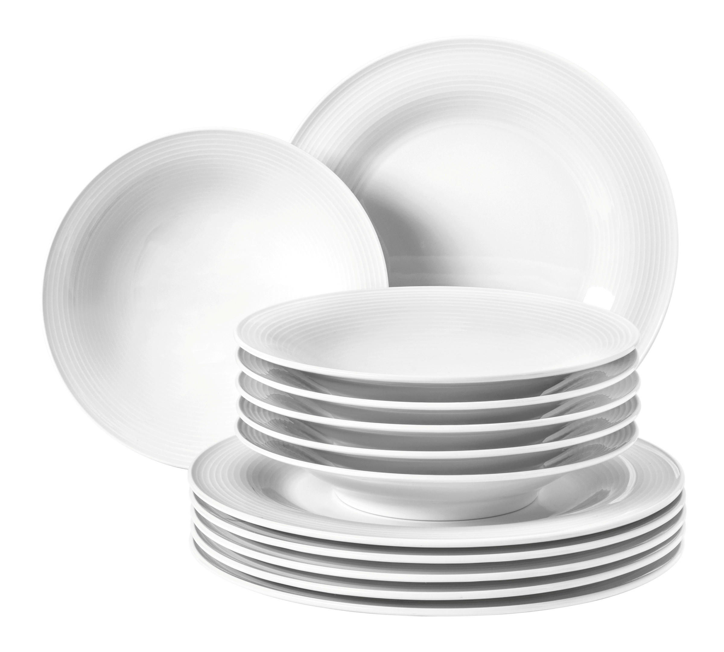TAFELSERVICE 12-teilig 6 Personen Weiß Beat weiß uni  - Weiß, Basics, Keramik - Seltmann Weiden