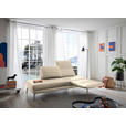 RÉCAMIERE in Echtleder Creme  - Chromfarben/Creme, Design, Leder/Metall (209/85-109/95-16cm) - Dieter Knoll