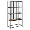VITRINSKÅP i svart, ekfärgad, transparent  - svart/transparent, Modern, metall/glas (77/150/35cm) - Best Price